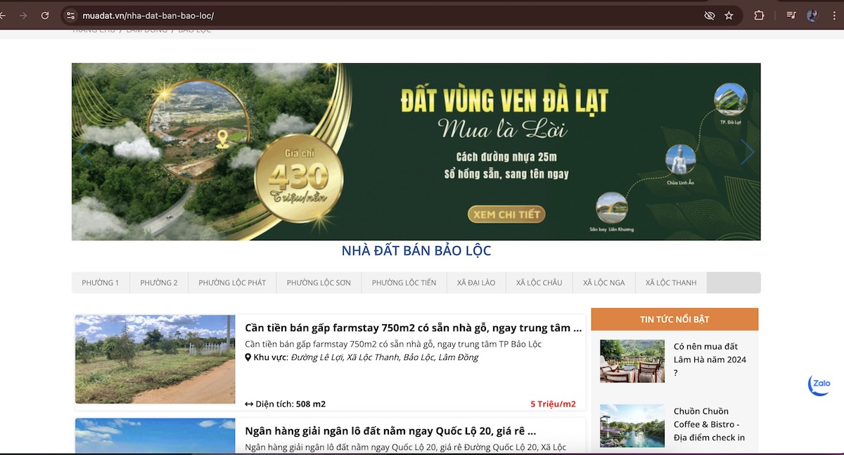 Mua bán đất Bảo Lộc