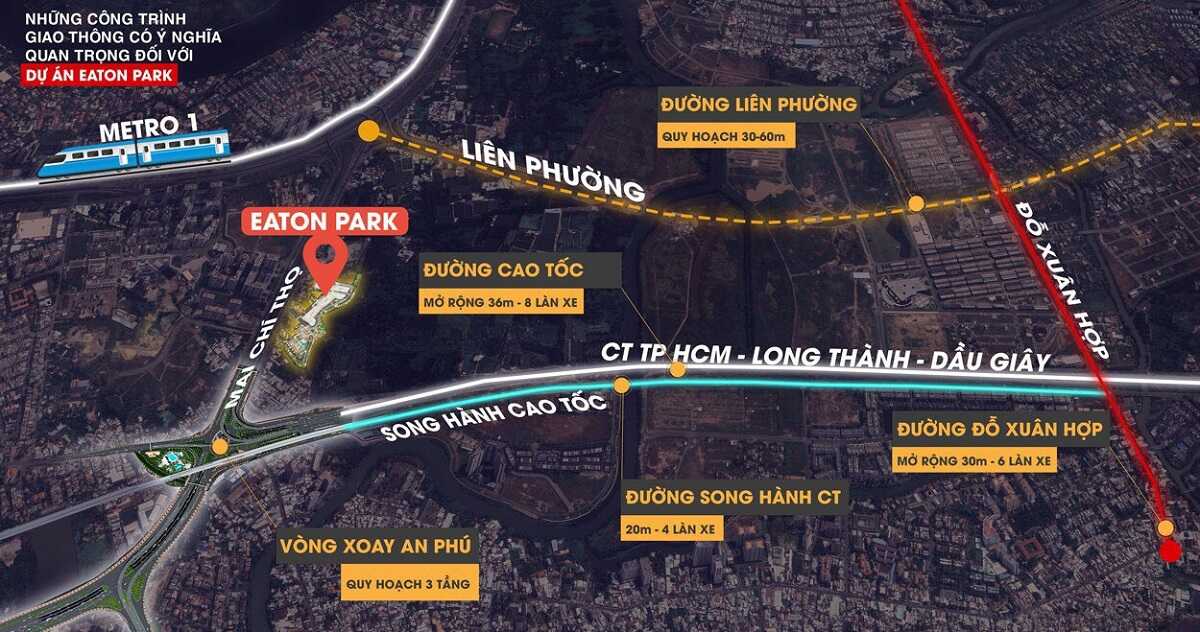 Giao thông xung quanh dự án Eaton Park phát triển